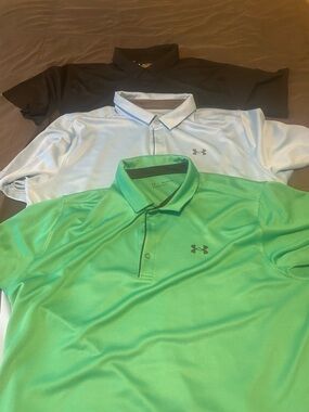 Under Armour Men’s Polo Pack – Green, White, Black